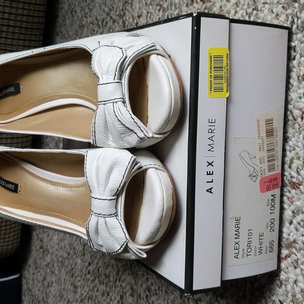 Alex Marie white heels